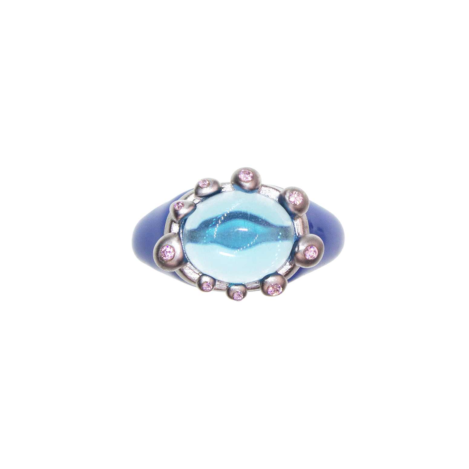 BLUE BATHROOM FLOWER RING