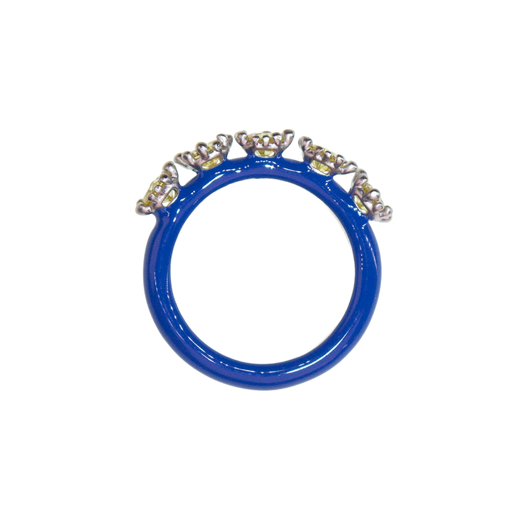 BLUE BATHROOM FLOWER SLIM RING